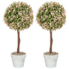 DodiOnline Set of 2 Decorative Artificial Plants, Murraya Flowers in Pot, Fake Plants for Home Indoor outdoor Decor, 60cm, Cream White