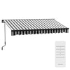 DodiOnline 2.5 x 3.5m Aluminium Frame Electric Awning, with Remote - Grey/White