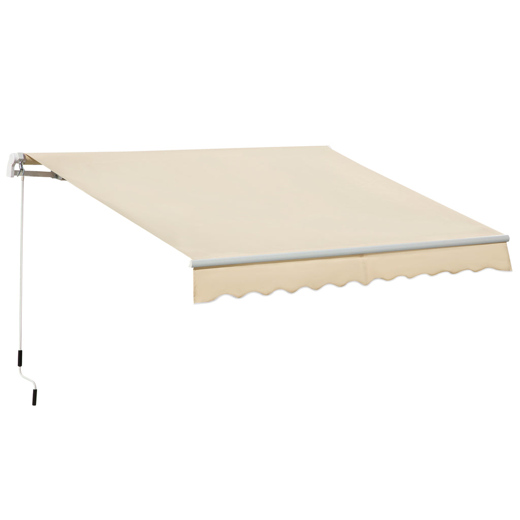 DodiOnline 3.5M x 2.5M Manual Awning Canopy Retractable Sun Shade Shelter for Garden Patio