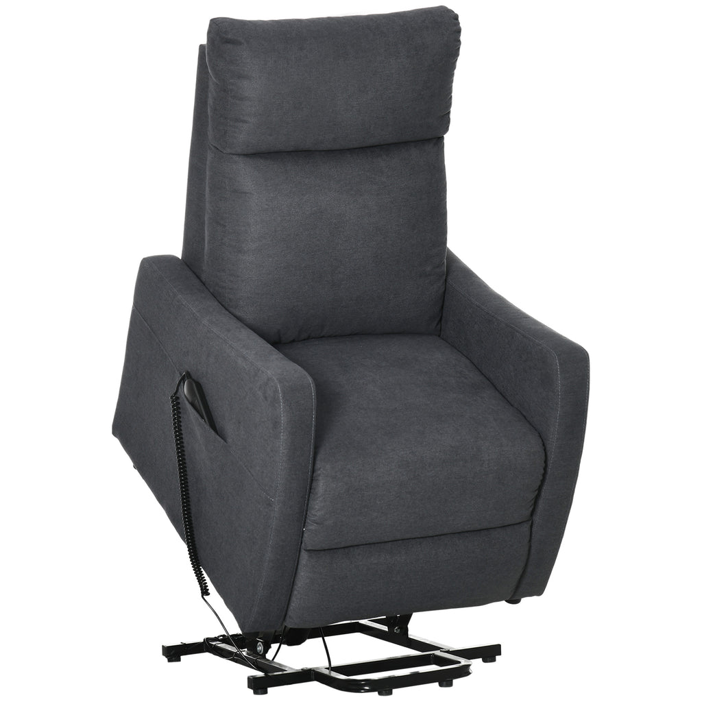 DodiOnline Power Lift Chair, Fabric Electric Recliner Sofa Chair for Elderly with Heavy Duty Motor, Remote Control, Side Pocket, Grey