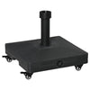 DodiOnline 20kg Garden Parasol Base with Wheels Heavy Duty Sand or Water Filled Patio Umbrella Base for Outdoor Deck Beach Black