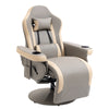 DodiOnline Manual Recliner Armchair PU Leather Lounge Chair w/ Adjustable Leg Rest, 135° Reclining Function, 360° Swivel, Grey