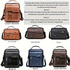 Men's Vintage Faux Leather Shoulder Bag - Adjustable Strap, Casual Business Crossbody for Daily Commute
