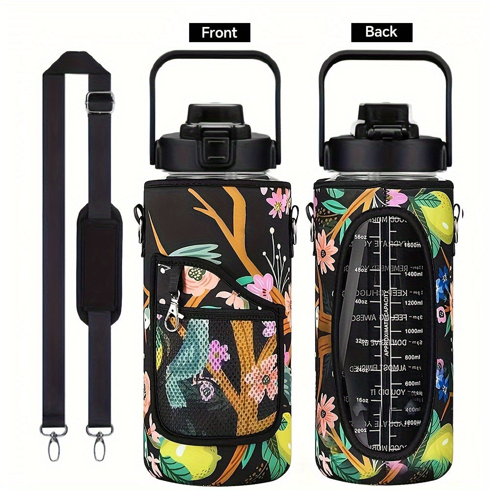 1pc Leakproof Insulated Water Bottle with Straw & Chug Lid - Durable with Storage Sleeve, Easy Carry Handle for All-Day Hydration - Perfect for Sports, Gym & Outdoor Activities