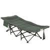 DodiOnline Foldable Sun Lounger, Padded Patio Camping Bed with Carry Bag, Magazine Bag and Cup Holder for Outdoor, Garden, Porch, Grey