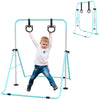 DodiOnline Adjustable Height, Foldable Kids Gymnastics Bar w/ Non-slip Rubber Floor Rings, for 3+ Years, Green