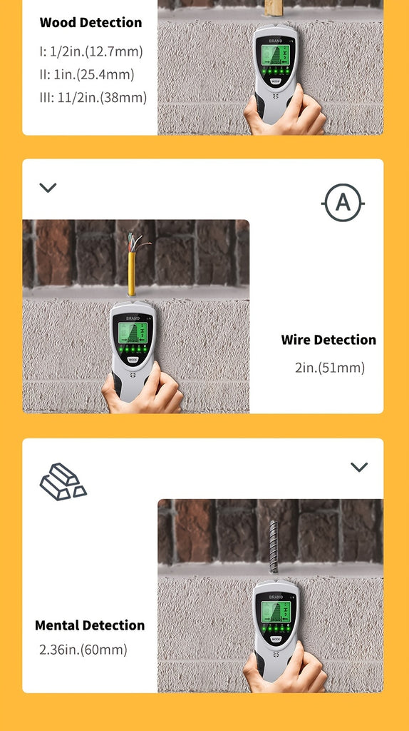 5-in-1 SHAWTY ProFinder Wall Scanner - Advanced Electronic Stud Detector with Large LCD Display, Audio Alarm, and Accurate Beam Finders for Wood, Metal Studs, and AC Wire Detection - Battery-Powered and Easy to Use
