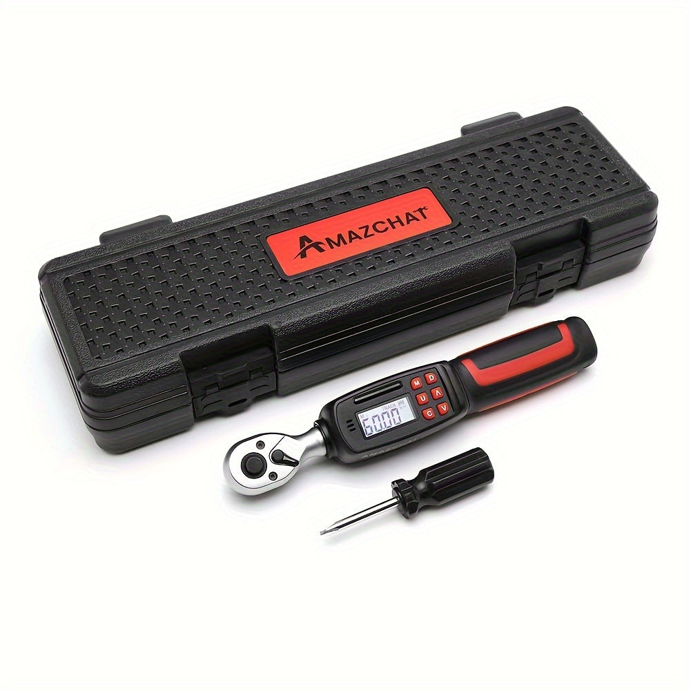 3/8" Digital Torque Wrench Set (2.2-44.2 ft-lb/3-60 Nm), Accurate to ±2% Bi-Directional, Electronic Torque Wrench with Buzzer and LED Flash for Appliance and Bicycle Repairs