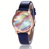 Women's Watch Graphic Color Block Quartz Watch Elegant Fashion Analog PU Leather Wrist Watch Gifts For Eid