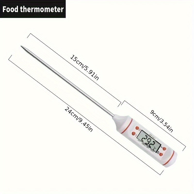 Kitchen Oil Thermometer BBQ Baking Temperature Measurement Electronic Food Thermometer Liquid Temperature Pen (Battery Not Included)