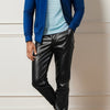 Men's Chic PU Leather Pants, Street Style High Stretch Skinny Pants For Nightclub Performance Party Dinner K-pop