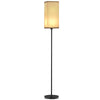 DodiOnline Floor Lamp, Modern Standing Lamp with Linen Shade, Tall Lamps for Living Room, Bedroom, with Foot Switch, Bulb not Included, Black