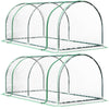 DodiOnline Set of 2 Tunnel Greenhouse, Green Grow House with Roll-up Door, Steel Frame, Plastic Cover for Garden, Outdoor, 200 x 100 x 80cm, Clear