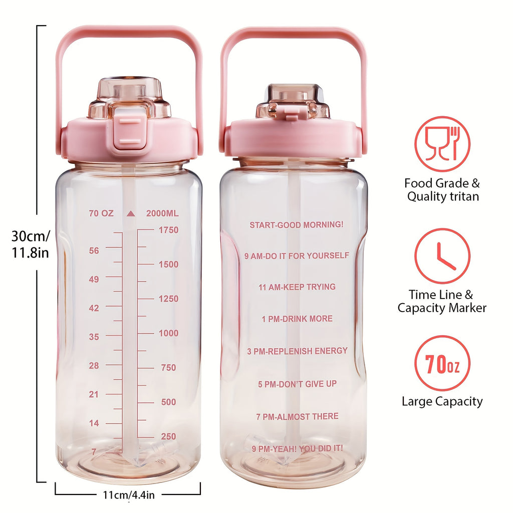 1pc Leakproof Insulated Water Bottle with Straw & Chug Lid - Durable with Storage Sleeve, Easy Carry Handle for All-Day Hydration - Perfect for Sports, Gym & Outdoor Activities
