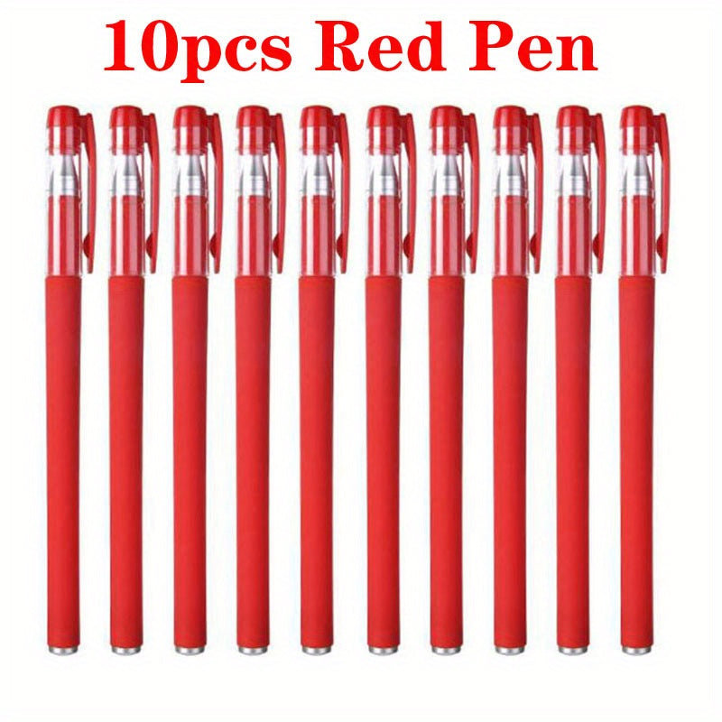 10pcs Premium Gel Pens Set - Black, Blue, and Red Refillable Ink with 0.5mm Bullet Tip - Perfect for School, Office, and Art Projects - Kawaii Stationery Supplies