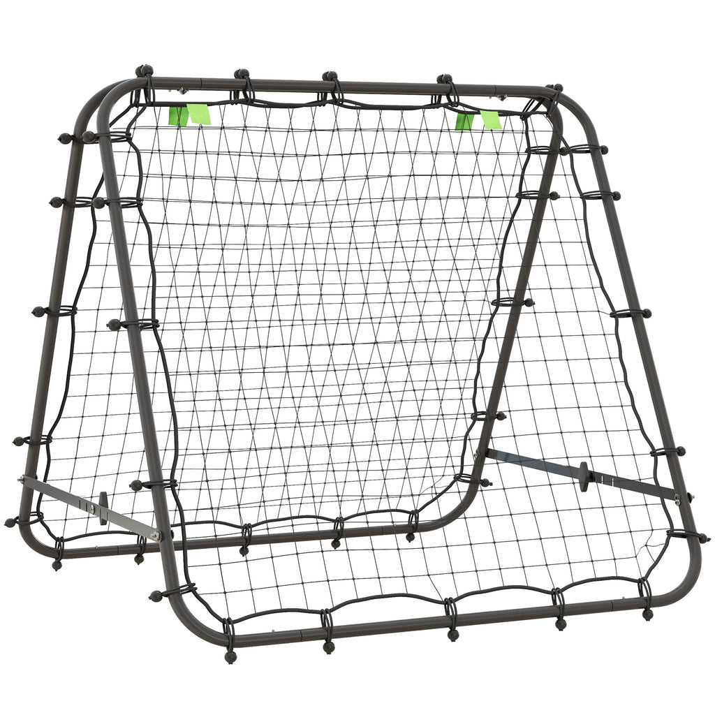 DodiOnline Double Sided Football Rebounder Net, Football Rebound Goal with Five Adjustable Angles, Black