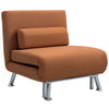 DodiOnline Single Linen-Feel Sleeper Chair - Coffee