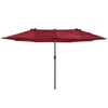 DodiOnline 4.6m Double-Sided Patio Parasol Sun Umbrella-Wine Red