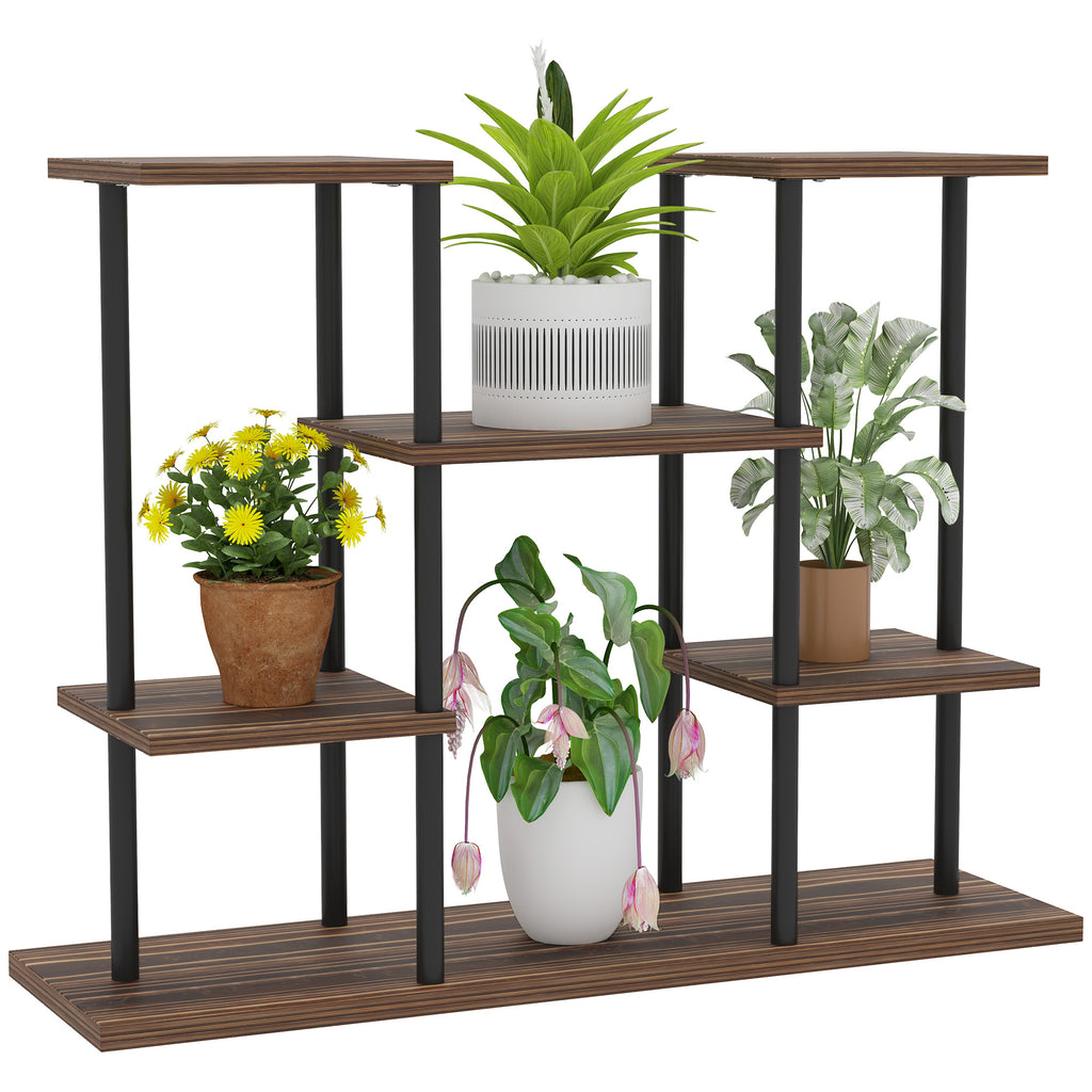 DodiOnline Four-Tier Wooden Shelf Plant Stand