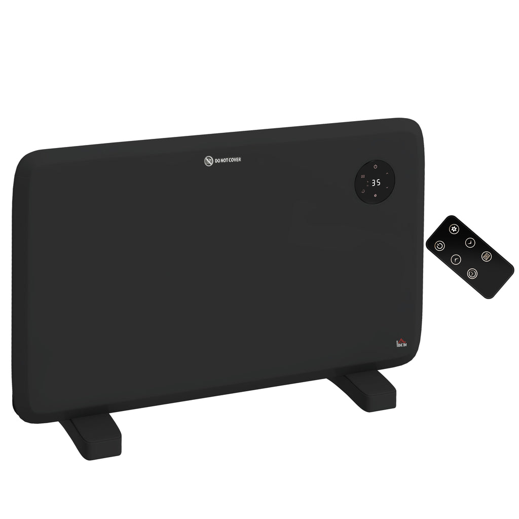 DodiOnline 1.2kW Freestand/On-Wall Electric Convector Heater, with Adjustable Thermostat - Black