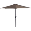 DodiOnline 2.7m Balcony Half Parasol Garden Outdoor Umbrella 5 Steel Ribs - Brown