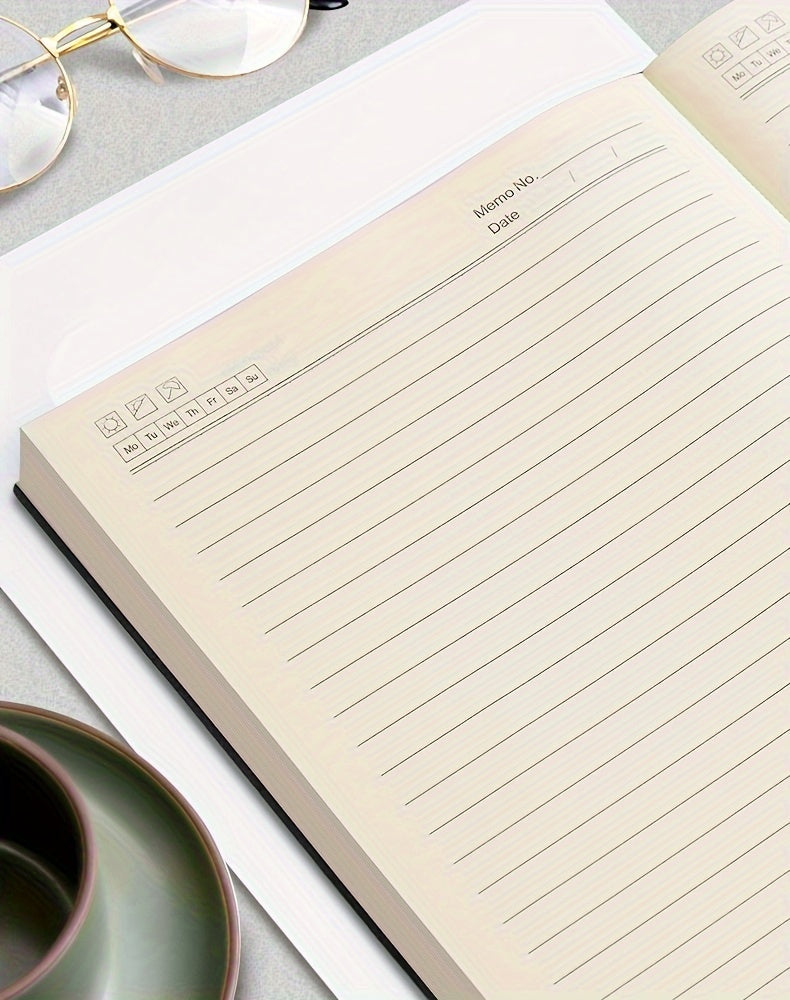 160 Pages Premium Super Smooth Faux Leather Notebook with Water-Resistant Square Ruling - Minimalist Space Theme A5 Journal for Home, Office, and Study - Soft, Durable, and Long-Lasting