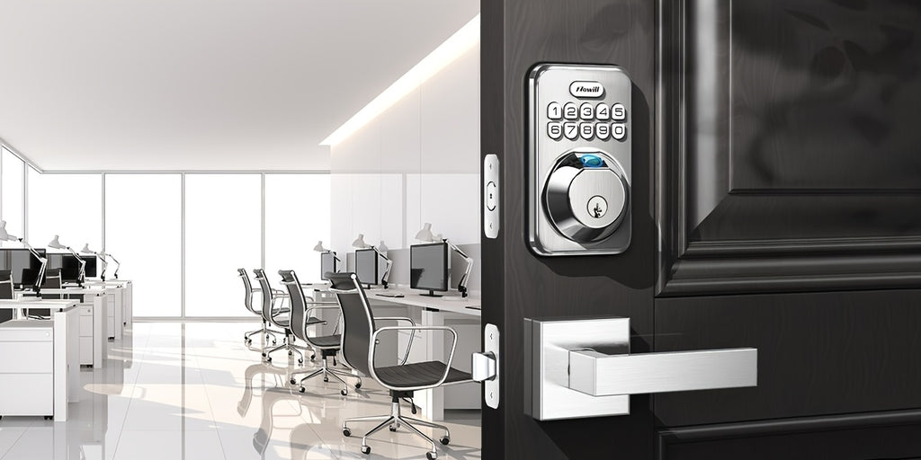 Fingerprint Front Door Lock Set with 2 Handles - Auto Lock & One-Touch Lock, Easy Install, Electronic Keypad Deadbolt, Keyless Entry Door Lock with Handle for Front Door