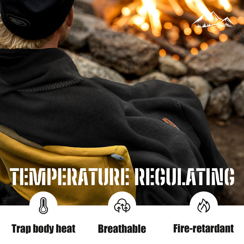 100% Wool Blanket, Warm, Thick, Washable, Military Wool Blanket, Great For Camping, Outdoors, Sporting Events, Survival Kits