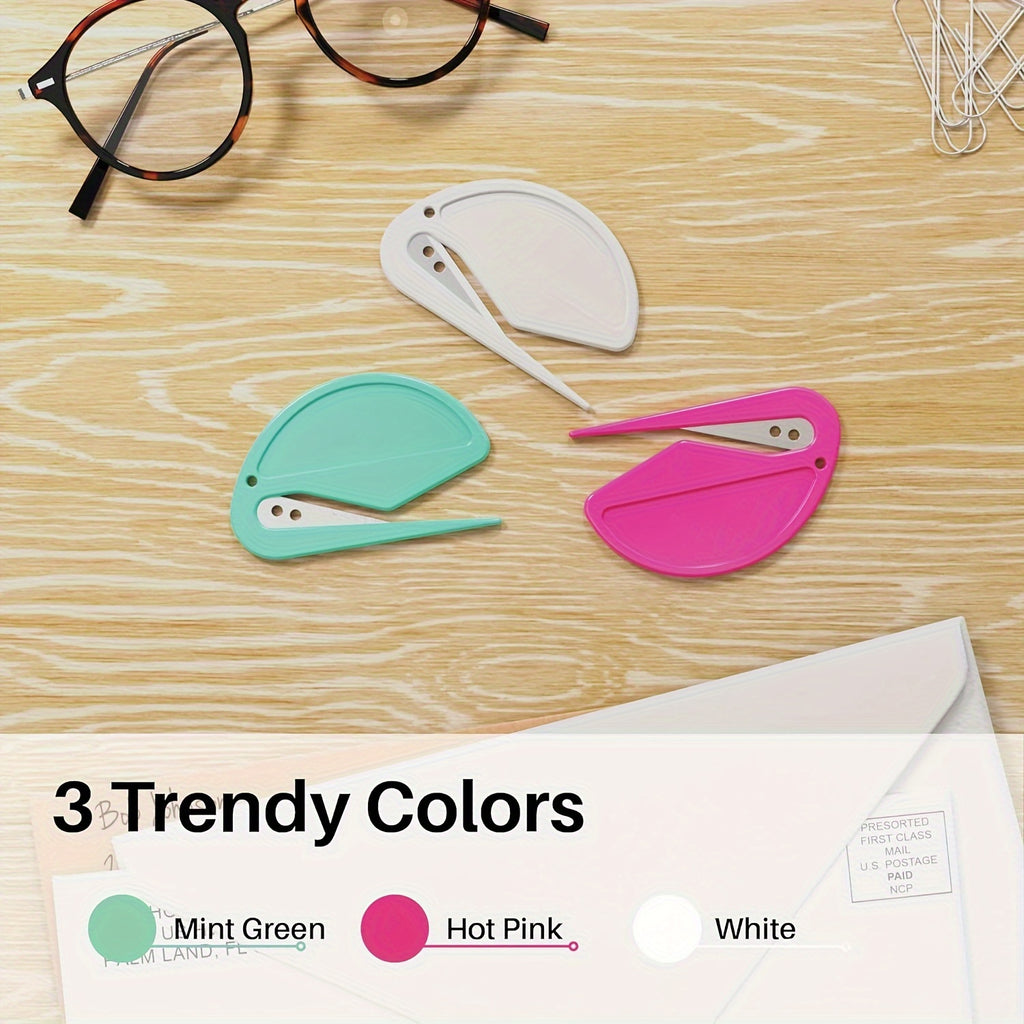 Stainless Steel Razor Blade Letter Opener - Safely Open Envelopes, Packages, and Papers with Ease - Durable Office Supplies for Women and Men