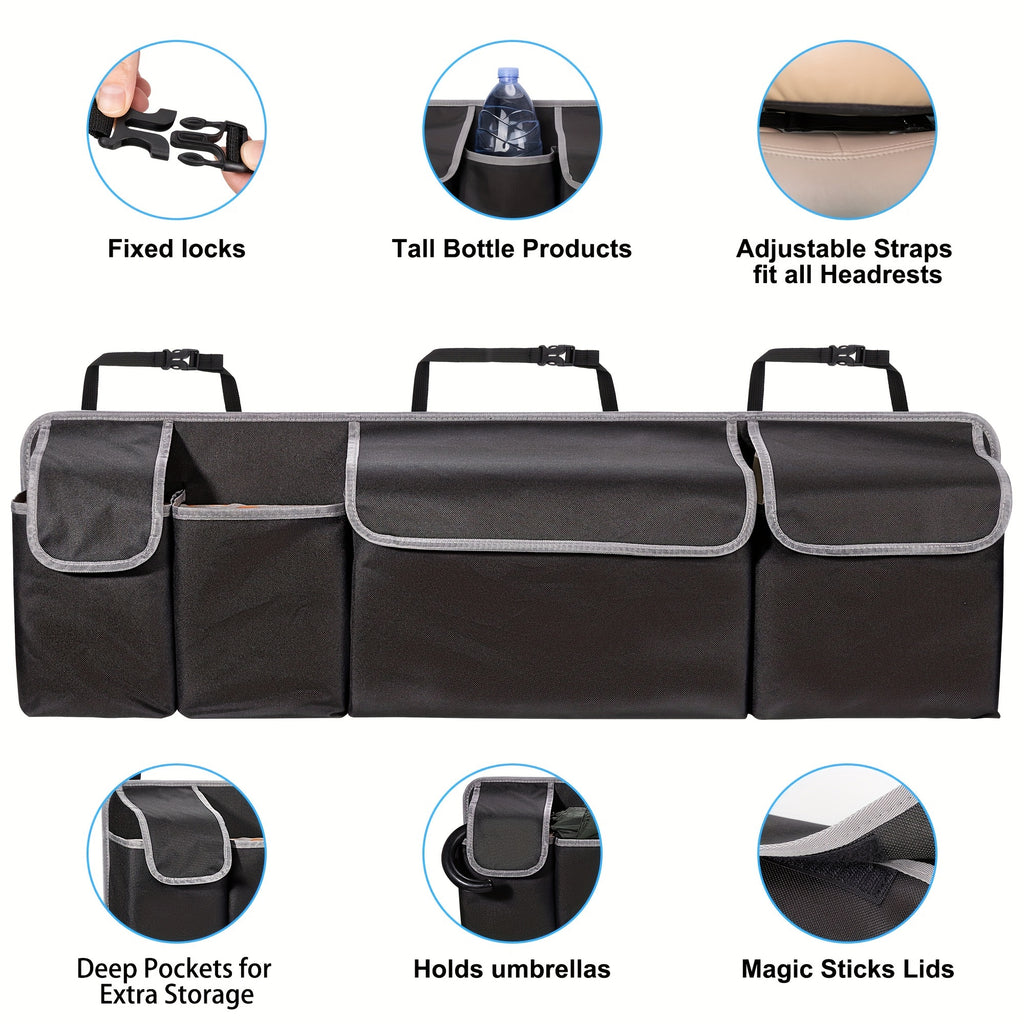 Large Capacity Storage for Car Seats Made of 600D Oxford Cloth with Multiple Pockets.