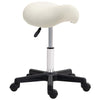 DodiOnline Saddle Stool, PU Leather Adjustable Rolling Salon Chair with Steel Frame for Massage, Spa, Beauty and Tattoo, White