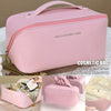 Large Capacity Makeup Bag, Multi-Layered With Dividers, Portable Zippered Pouch, PU Leather, Waterproof, Multifunctional Travel Organizer