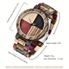 Unique Handcrafted Wooden Watch - Round Analog Quartz Timepiece with Colorful Bamboo Wood Dial and Wooden Strap for Casual Men - Non-Waterproof, Electronic Movement, Pointer Display