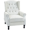 DodiOnline Recliner Armchair, Vintage Reclining Chair with Nail Head Trim, Wingback Chair with Button Tufted Back and Footrest, for Living Room, Cream White