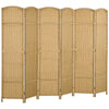 DodiOnline 6 Panel Folding Room Divider, Freestanding Privacy Screen for Living Room, Bedroom and Office, 240 x 170cm, Natural