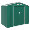 DodiOnline 7 x 4ft Metal Garden Shed, Outdoor Storage Tool House with Ventilation Slots, Foundation Kit and Lockable Double Doors, Green
