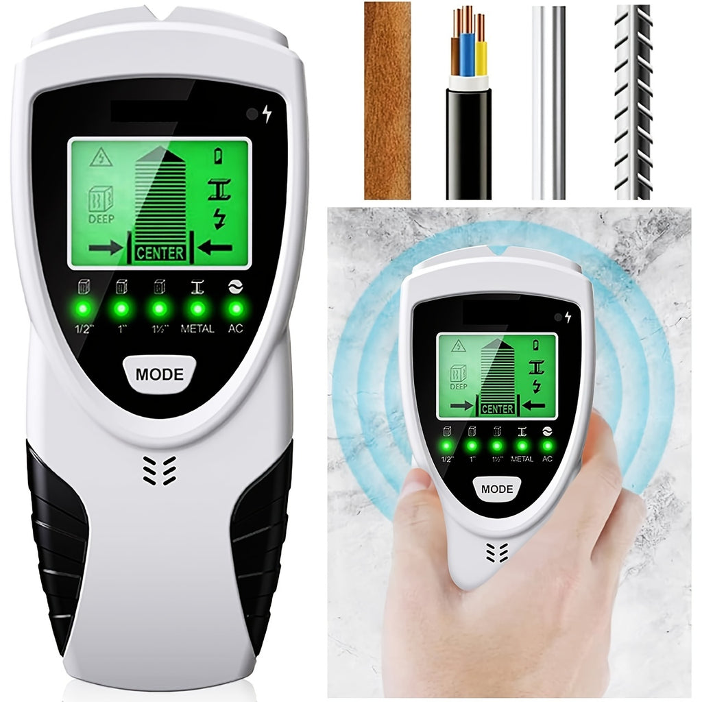 5-in-1 SHAWTY ProFinder Wall Scanner - Advanced Electronic Stud Detector with Large LCD Display, Audio Alarm, and Accurate Beam Finders for Wood, Metal Studs, and AC Wire Detection - Battery-Powered and Easy to Use