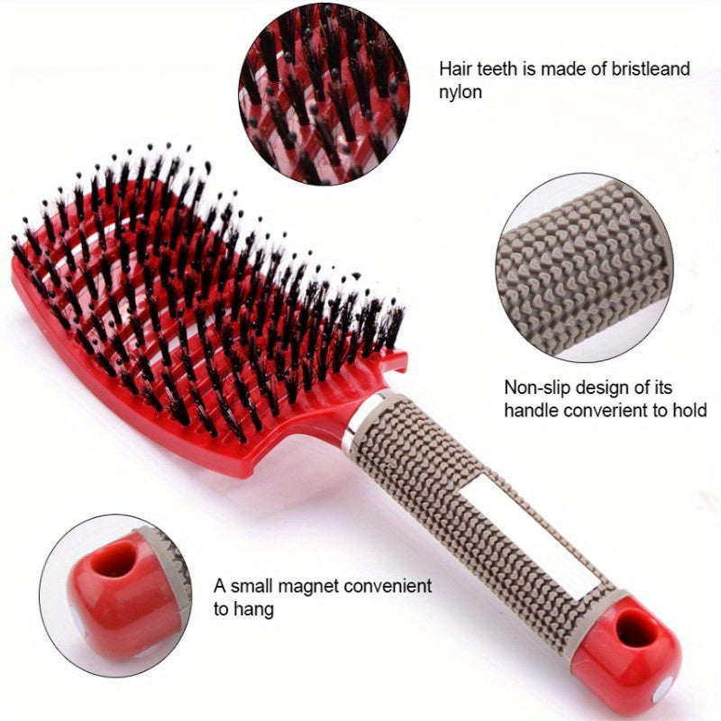 1pc Magic Scalp Massage Hair Brush for Women - Professional Detangling Tool for Wet Curly Hair - Hairdressing Tool, Detangling Brush, Ergonomic Handle, Durable Bristles, Salon Professionals, Styling Accessory, Sleek Design, S