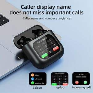 XHJ K1 Wireless earbuds with LCD touchscreen display, intelligent noise-canceling sleep-aiding headphones, 40 hours of long battery life, control music player, tiktok video playback, likes Audio Earphones Electronic Headset C