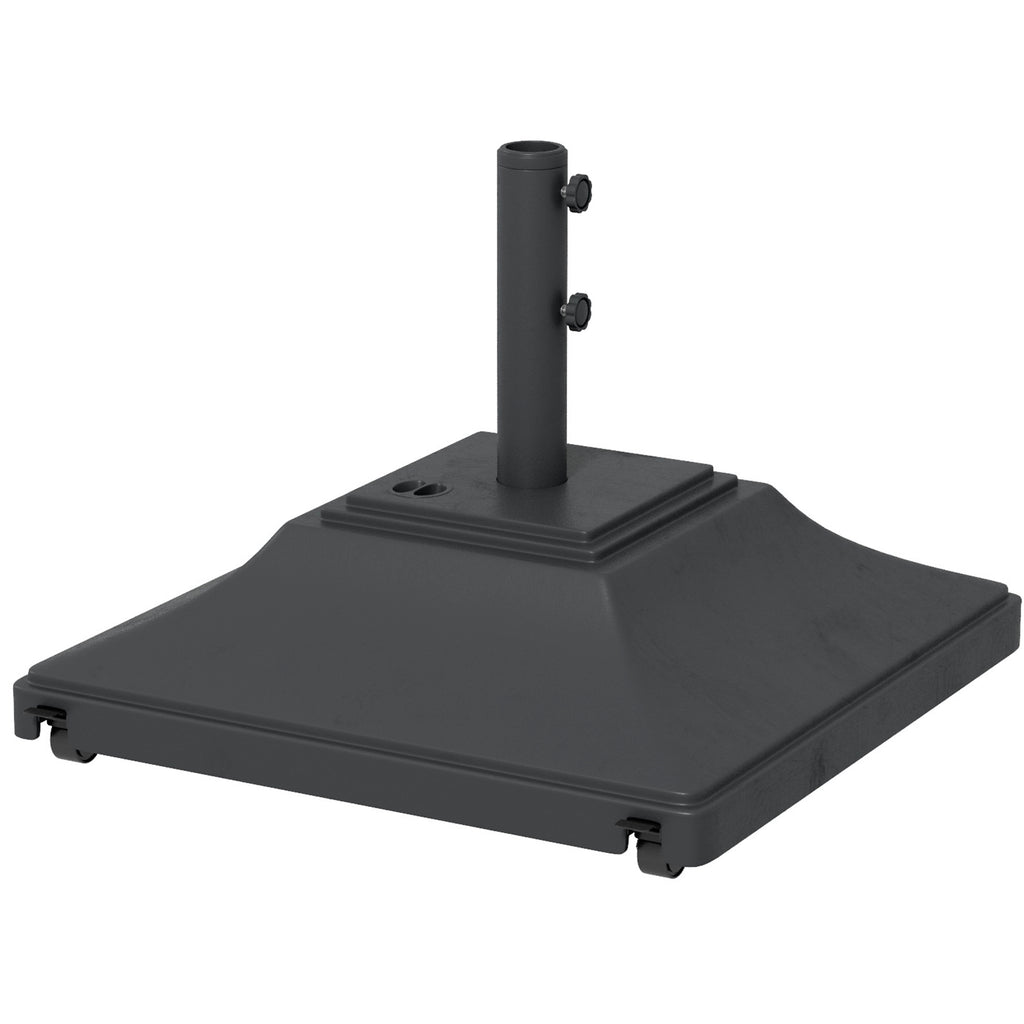 DodiOnline 60kg Water/Sand Fillable Parasol Base, with Wheels - Black