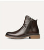 Men's Casual Leather High-top Boots: Stylish, Durable & Non-slip; All-season Wear with Comfortable Zip Closure