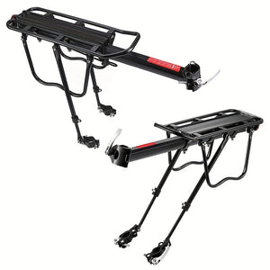 Bicycle Rear Bracket, Bicycle Seat Luggage Rack Holder Carrier For Luggage, Cargo, 90kg/190LB Load, Aluminum Alloy Adjustable Rack With Reflector For Cycling Camping Touring Sport