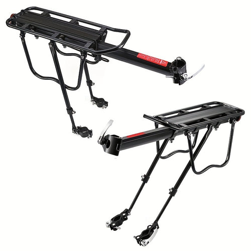 Bicycle Rear Bracket, Bicycle Seat Luggage Rack Holder Carrier For Luggage, Cargo, 90kg/190LB Load, Aluminum Alloy Adjustable Rack With Reflector For Cycling Camping Touring Sport