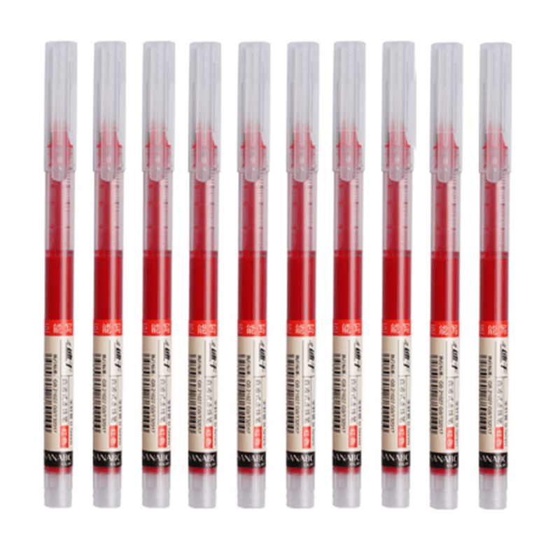 10PCS Quick-Drying Liquid Gel Pens - 0.5mm Fine Tip, Black and Blue Ink, Smooth Writing, Water-Resistant, Ergonomic Design, Perfect for School, Office, Student, and Daily Use