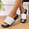 Soft Plaid Slides - Lightweight, Breathable, Comfortable Slip-On Shoes with Soft Fabric Inner, PU Faux Leather Upper, and Anti-Slip PVC Sole for Summer Beach Casual Wear