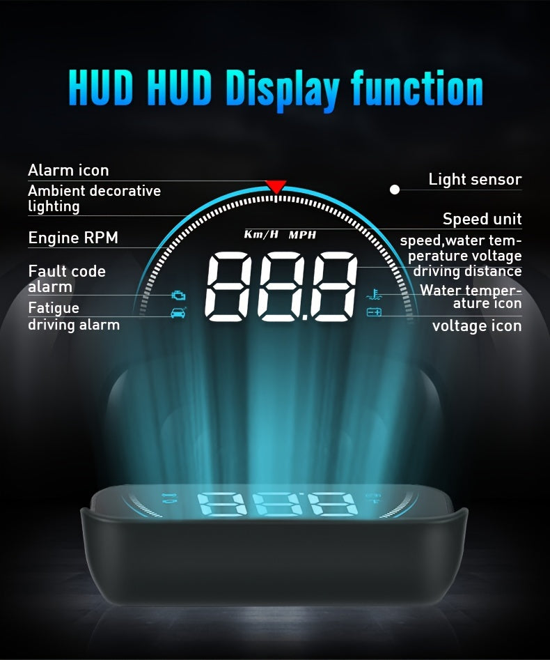 M8 HUD Head Up Display Car OBD2 II EUOBD Overspeed Warning water temperature digital Projector Windshield Auto Electronic