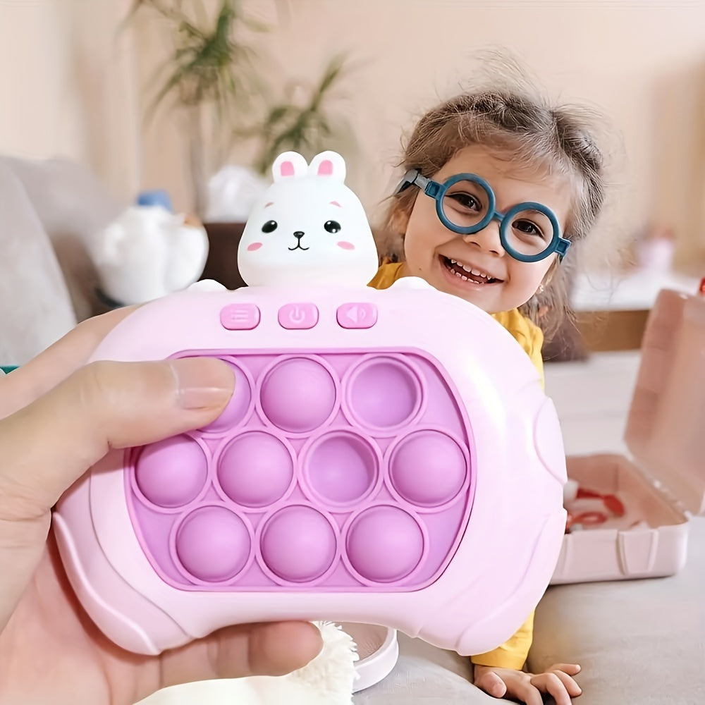 1pc Fast Push Bubble Game, Handheld Pop Light Up Pro Game Toy, Electronic Quick Push Game, Sensory Toy, Pink Bunny Halloween Christmas Gift