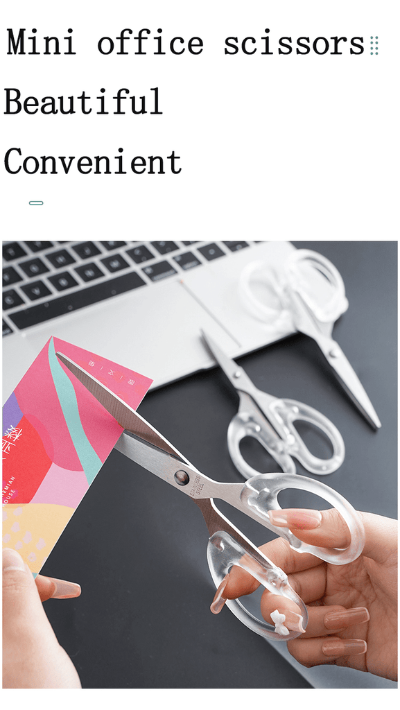 Multi-functional Stainless Steel Precision Scissors with Transparent Handle for Office, School & Crafts
