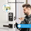 Fingerprint Front Door Lock Set with 2 Handles - Auto Lock & One-Touch Lock, Easy Install, Electronic Keypad Deadbolt, Keyless Entry Door Lock with Handle for Front Door