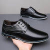 Men's PLUS SIZE PU Leather Solid Casual Shoes, Wear-resistant Non Slip Lace-up Dress Shoes, Men's Office Daily Footwear